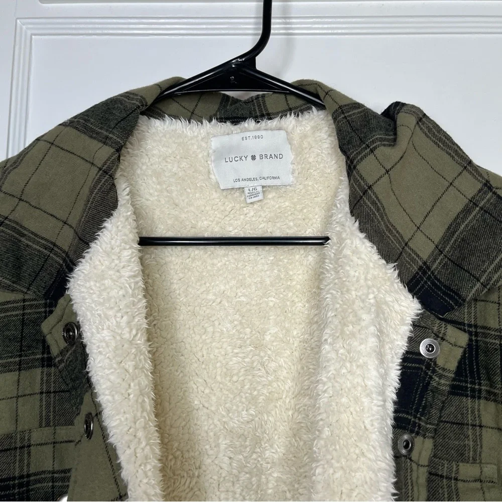 Lucky Brand Womens Large Snap Plaid Lined Jacket - Picture 4 of 7
